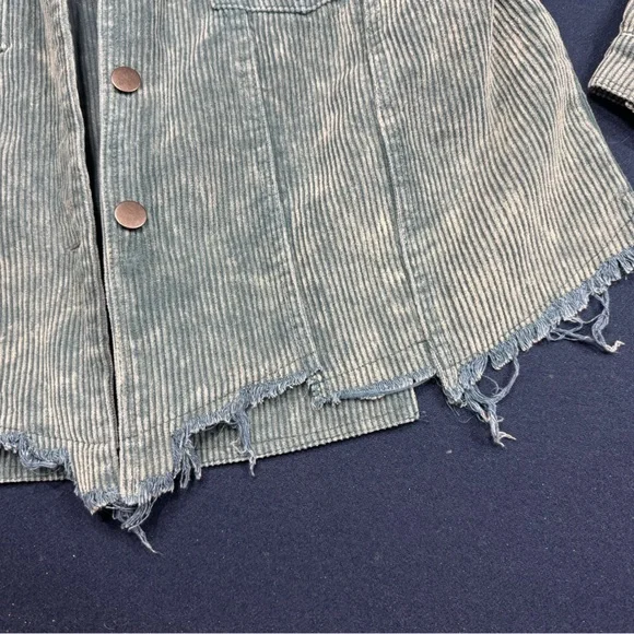 POL Teal Corduroy Jacket with Frayed Hem- it’s slightly brighter than in the pic - Picture 8 of 10